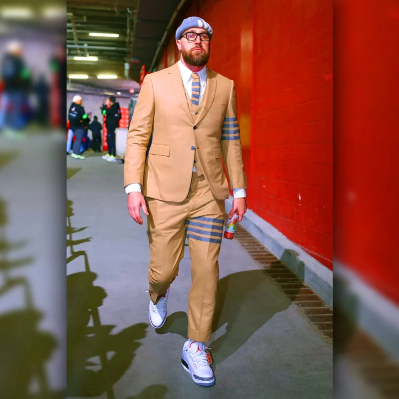 AFC Championship Chiefs vs Bills Travis Kelce Thom Browne Suit