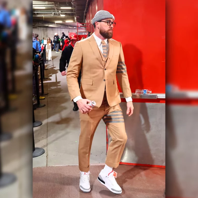 AFC Championship KC Chiefs vs Buffalo Bills Travis Kelce Thom Browne Suit