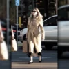 Angelina Jolie Los Feliz Camel Brown Wool Trench Coat