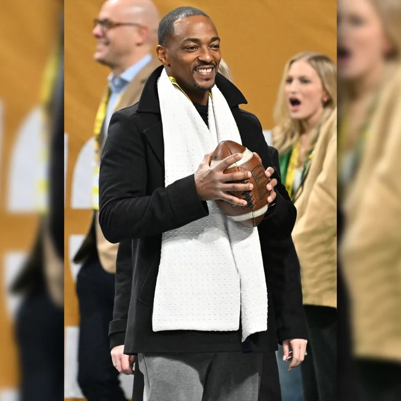 Anthony Mackie 2025 CFP National Championship Black Coat