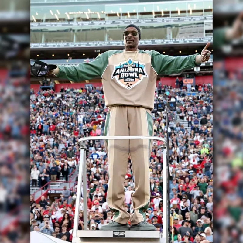 Arizona Bowl Halftime Show Snoop Dogg Beige Green Tracksuit