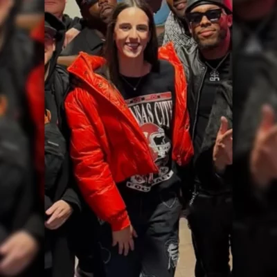 Caitlin Clark Red Puffer Jacket