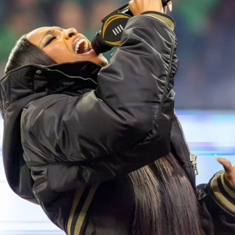 Coco Jones 2025 CFP National Championship Black Cropped Jacket