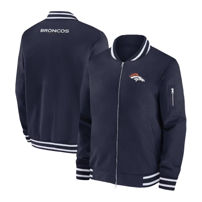 Denver Broncos Sideline Coach Blue Bomber Jacket
