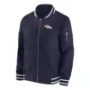 Denver Broncos Sideline Coach Navy Blue Bomber Jacket