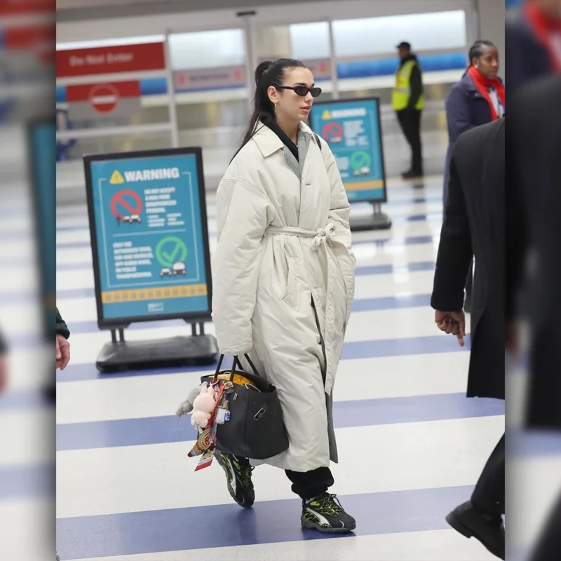 Dua Lipa Sleeping Bag White Trench Coat
