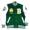 Duke Dennis Iverson Green and White Letterman Jacket