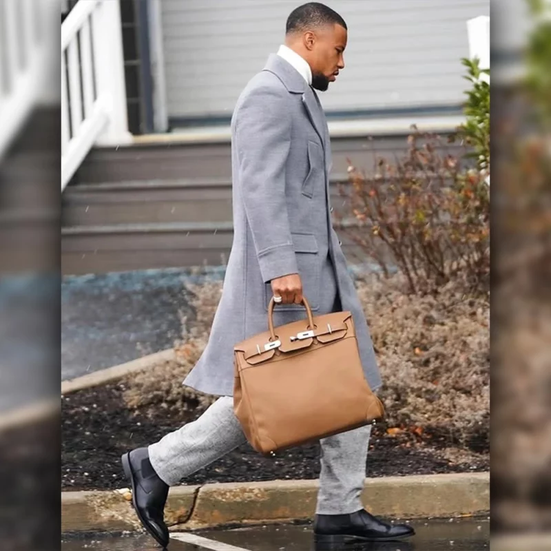 Eagles-Rams Playoff Pregame Saquon Barkley Gray Wool Coat