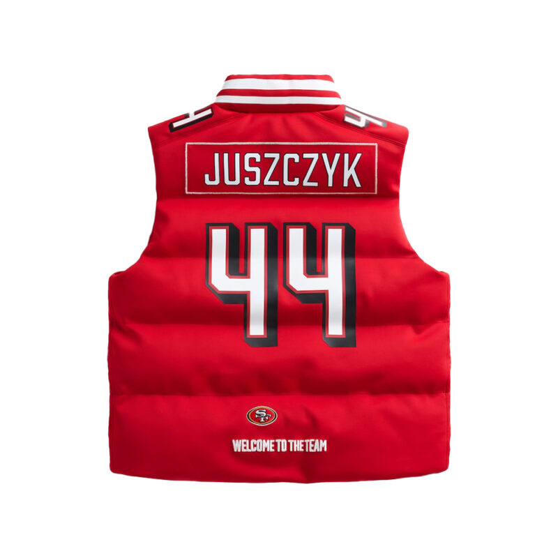 George Kittle 49ers Red Puffer Vest