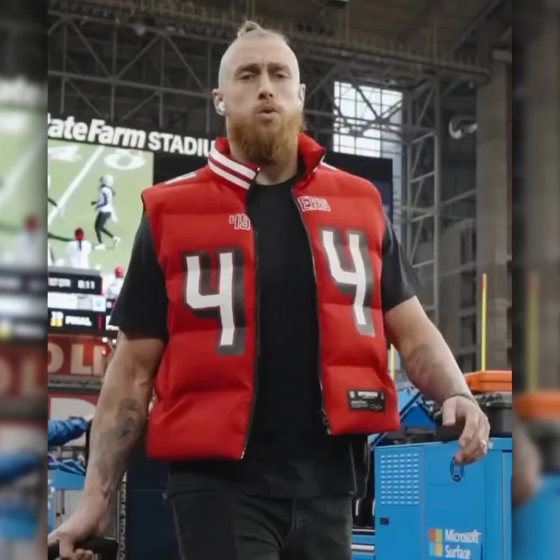 George Kittle 49ers Red Puffers Vest