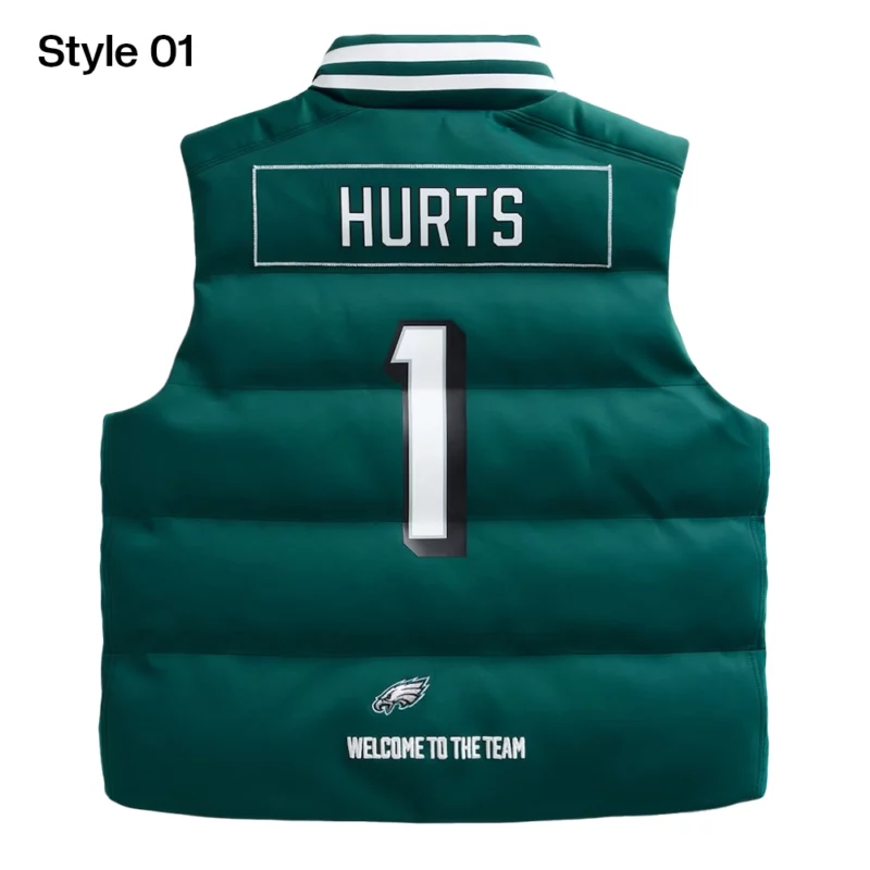 Jalen Hurts Off Season Eagles Puffer Green Vest