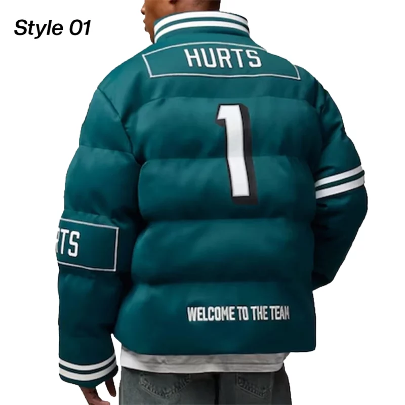 Jalen Hurts Philadelphia Eagles Green Puffer Jacket