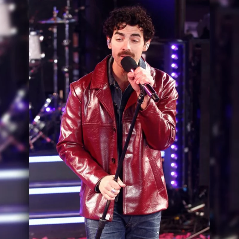 Joe Jonas New Year Eve Times Square Performance Leather Jacket