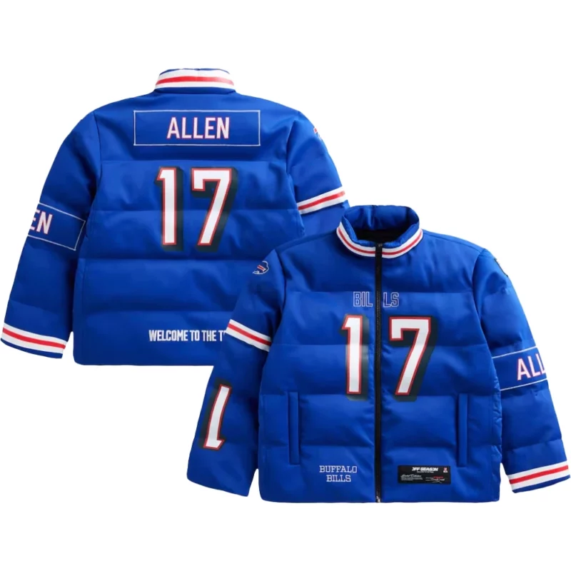 Josh Allen Buffalo Bills Blue Puffer Jacket