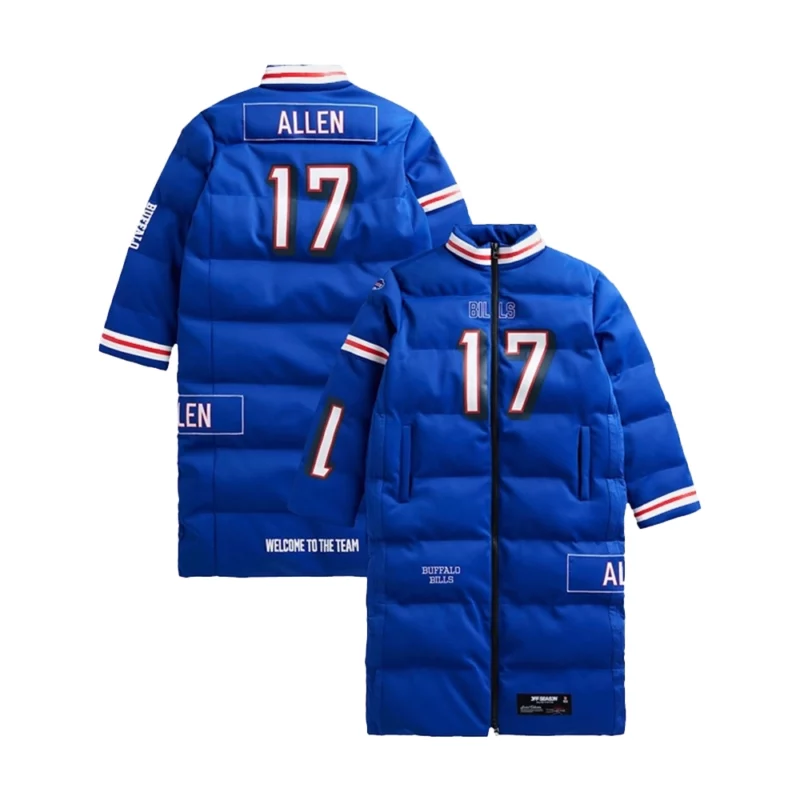 Josh Allen Buffalo Bills Off Season Player Blue Puffer Coat