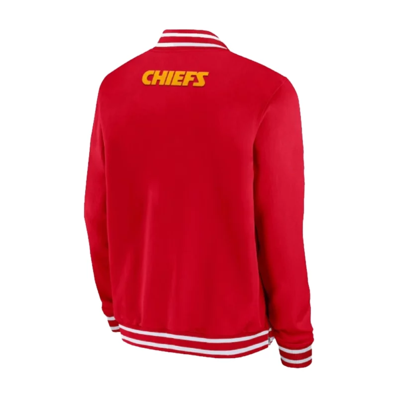 KC Chiefs 49ers Sideline Coach Red Bomber Jacket