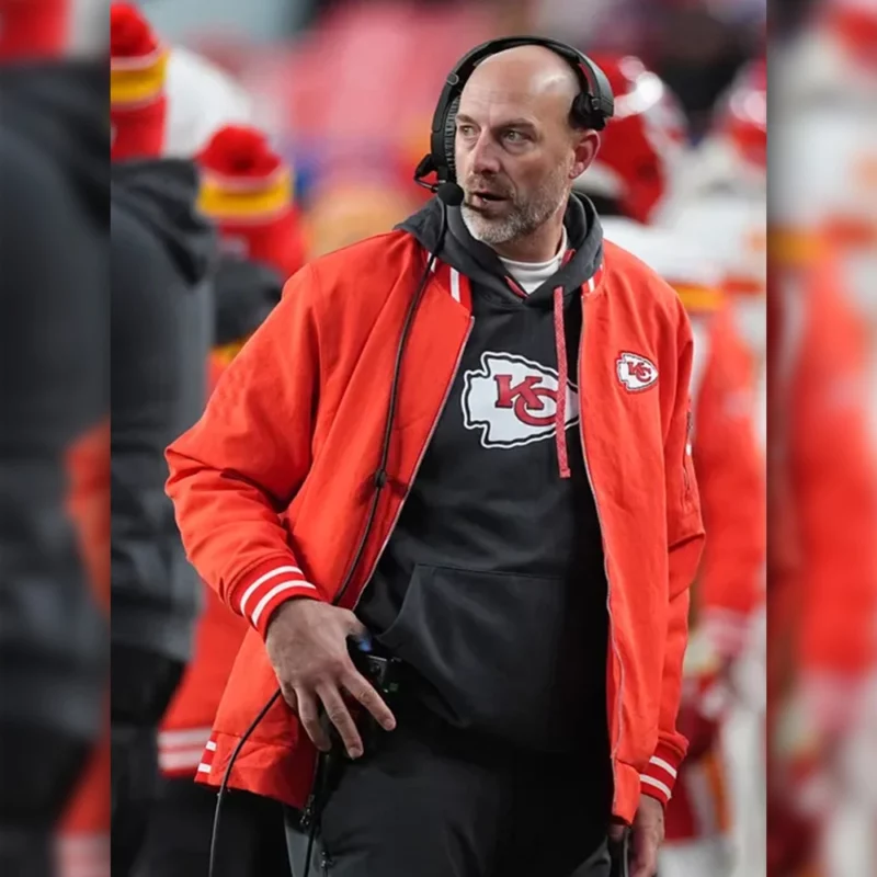Kansas City Chiefs Sideline Coach Red Bomber Jacket