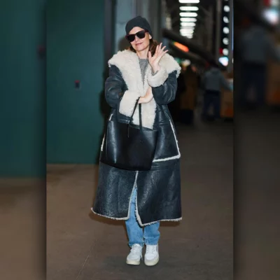 Katie Holmes Shearling Coat