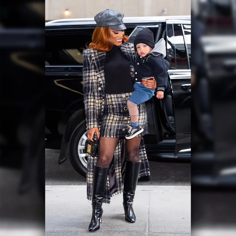 Keke Palmer Kelly Clarkson Show Checkered Plaid Wool Coat