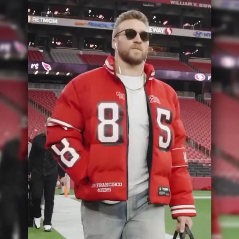 Kyle Juszczyk 49ers Red Puffe Jacket