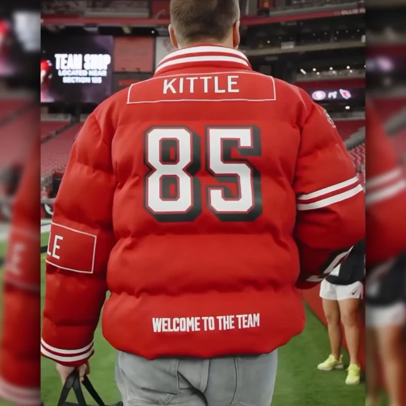 Kyle Juszczyk 49ers Red Puffer Jackeet