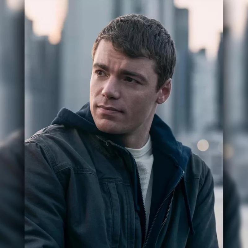 Peter Sutherland The Night Agent S02 2025 Gabriel Basso Grey Jacket