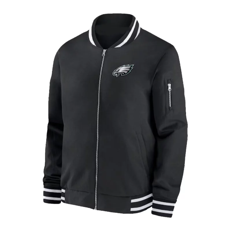 Philadelphia Eagles Sideline Coach Black Bomber Jacket