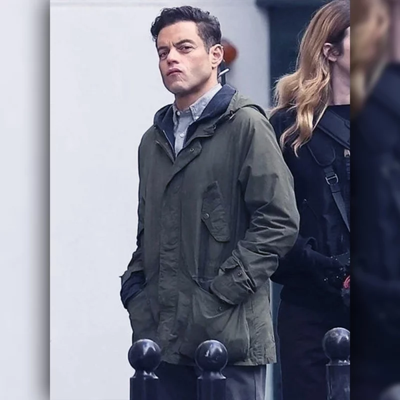 The Amateur 2025 Rami Malek Green Hooded Jacket