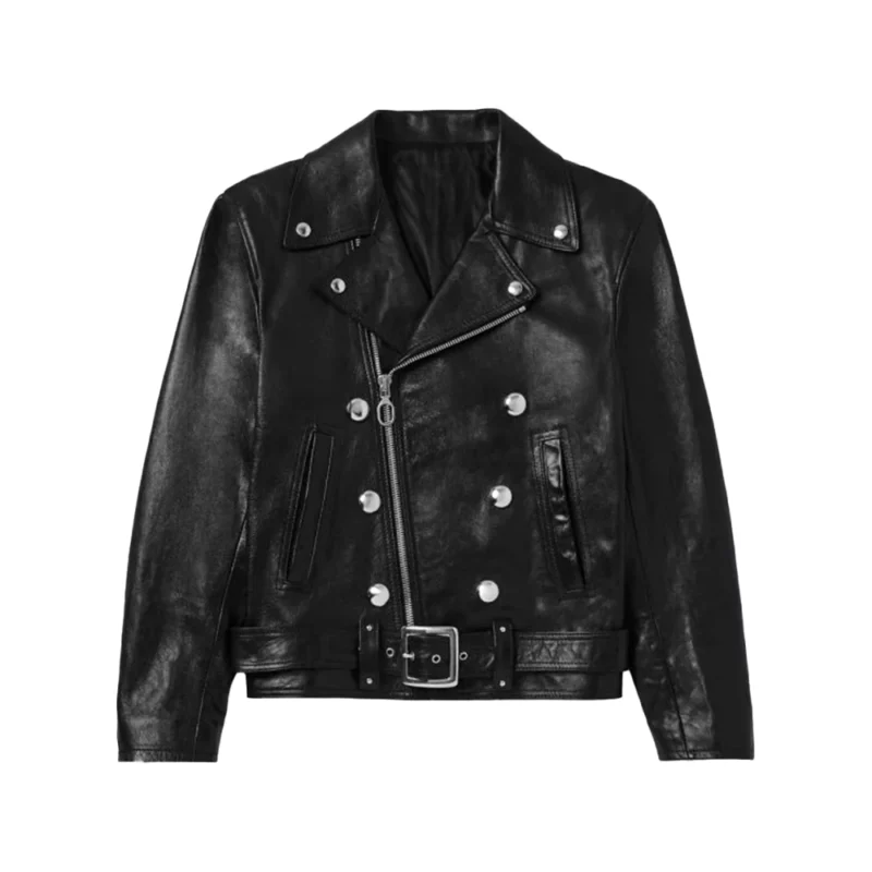 The Voice S27 John Legend Black Belted Leather Biker Jacket