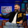 They Call It Late Night Show with Jason Kelce Black Letterman Jacket