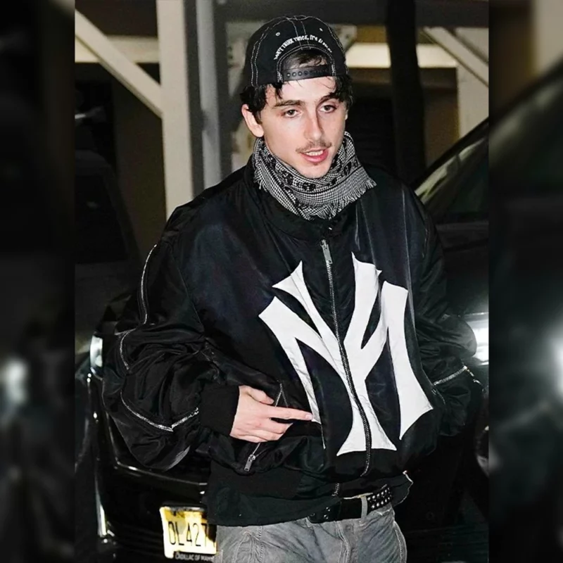 TimothÃ©e Chalamet Mowalola Runway My City Bomber Jacket
