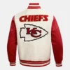 Tyler Hynes Kansas City Chiefs White and Red Varsity Jacket