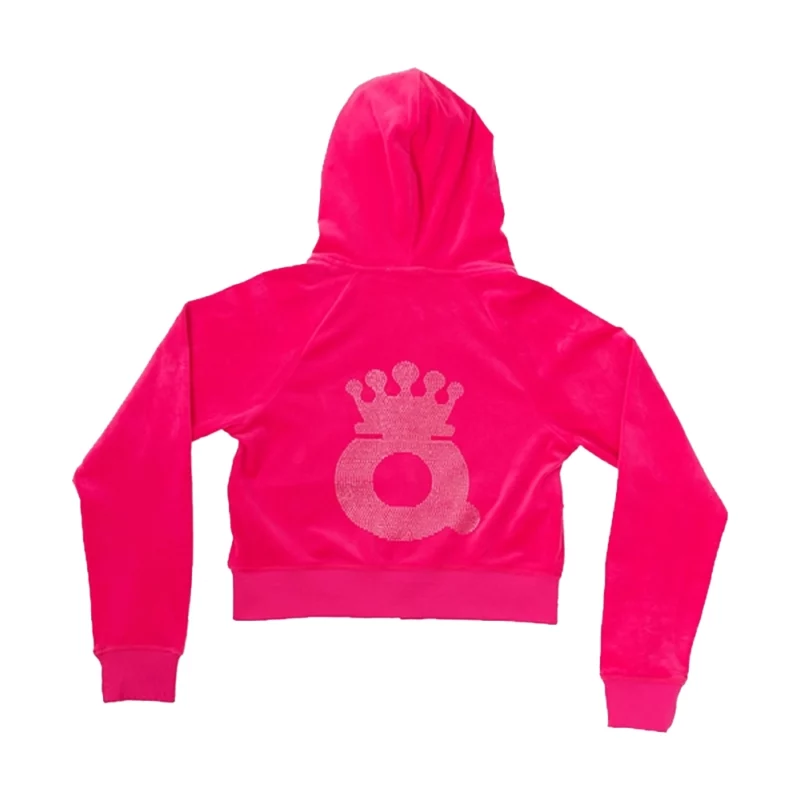 Dunkin DunQueens Velour Pink Hooded Jacket