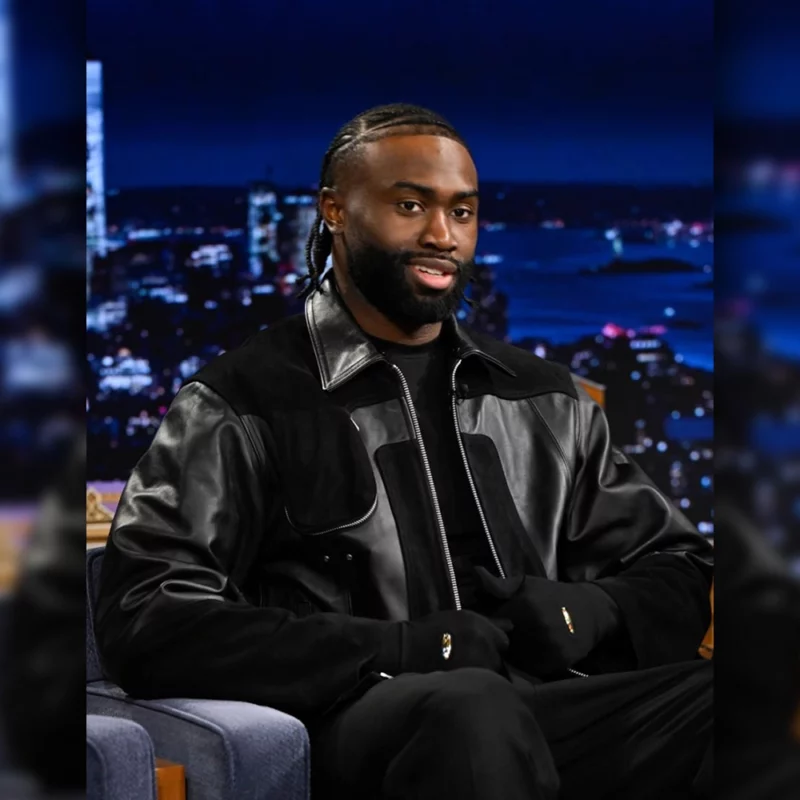 Jaylen Brown The Tonight Show Jimmy Fallon Leather Jacket