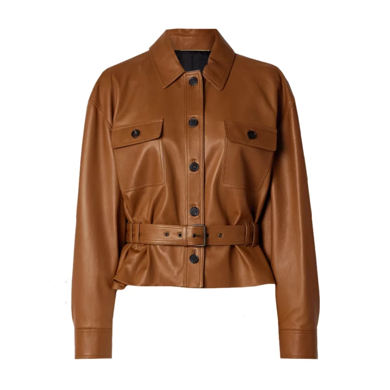 NYC 2025 Kate Hudson Brown Leather Jacket