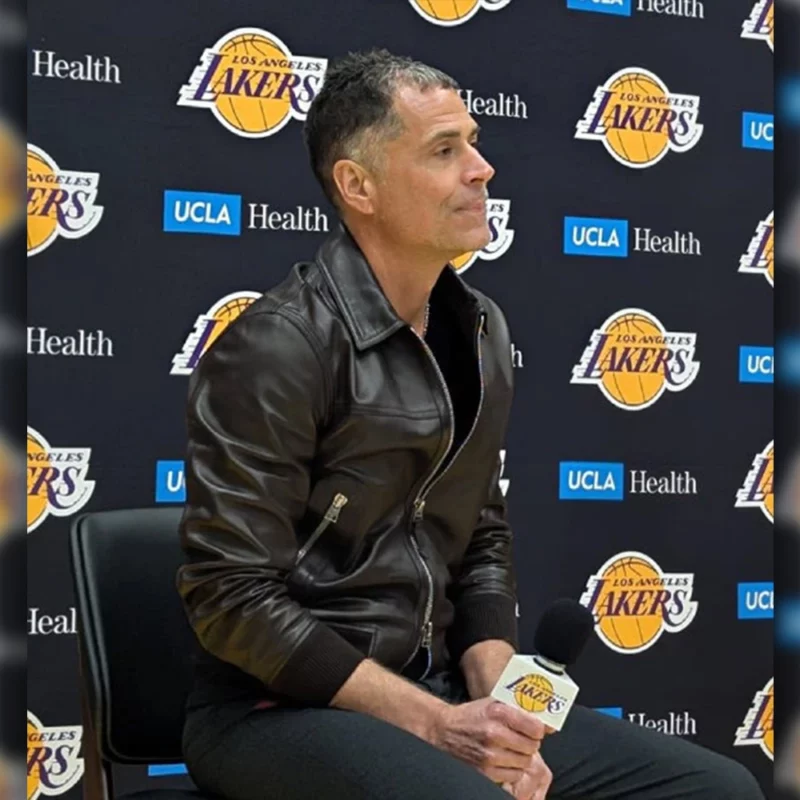 Rob Pelinka Lakers Game Leather Jackeet