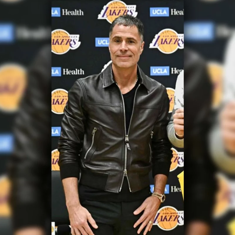 Rob Pelinka Lakers Game Leather Jacket