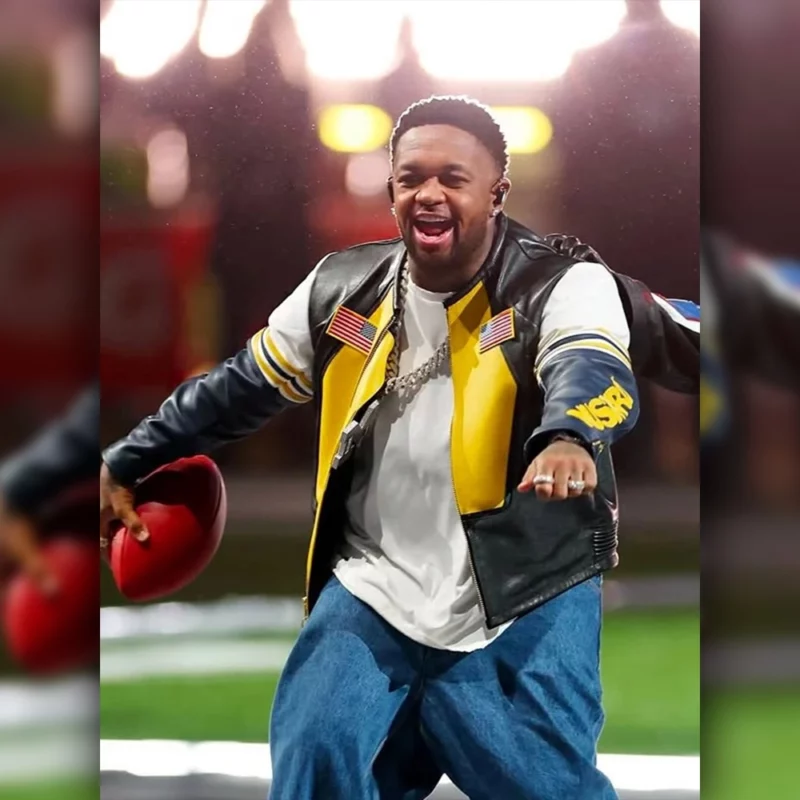 Super Bowl LIX Halftime Show Mustard Leather Jackeet
