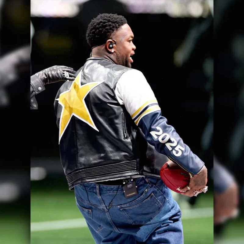 Super Bowl LIX Halftime Show Mustard Leeather Jacket