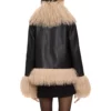 Taylor Swift Charlotte Simone Billie Fur Collar Leather Jackeet