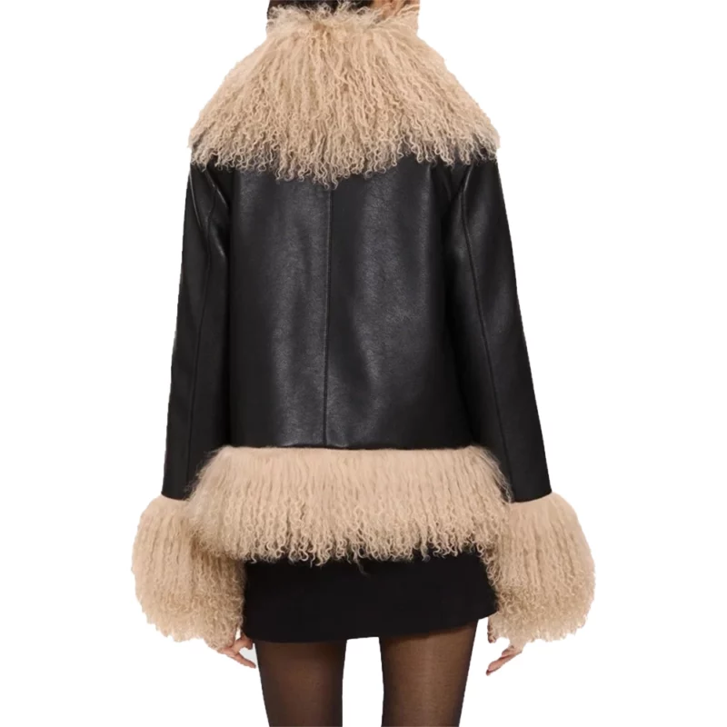 Taylor Swift Charlotte Simone Billie Fur Collar Leather Jackeet