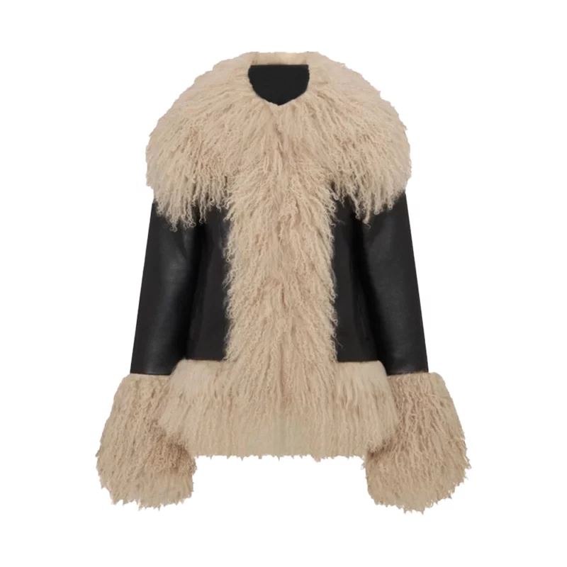 Taylor Swift Charlotte Simone Billie Fur Collar Leather Jacket
