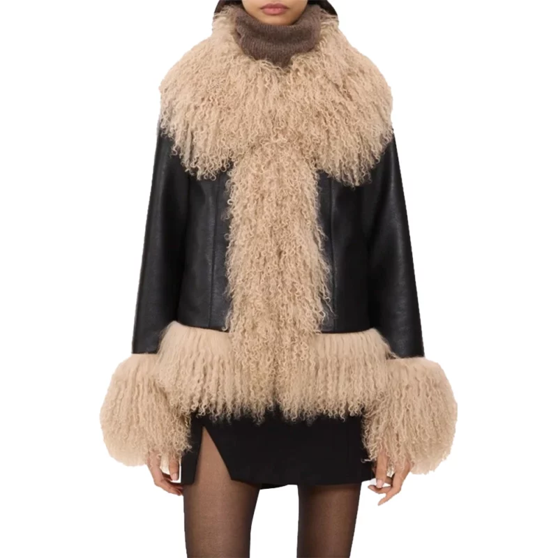 Taylor Swift Charlotte Simone Billie Fur Collar Leather Jackett