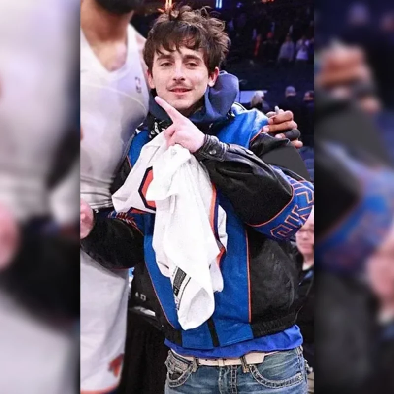 Timothee Chalamet New York Knicks Leather Jaacket