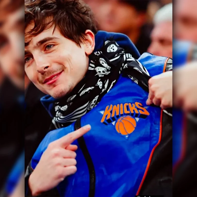 Timothee Chalamet New York Knicks Leather Jaccket