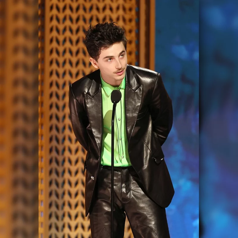 TimothÃ©e Chalamet SAG Awards 2025 Leather Blazer