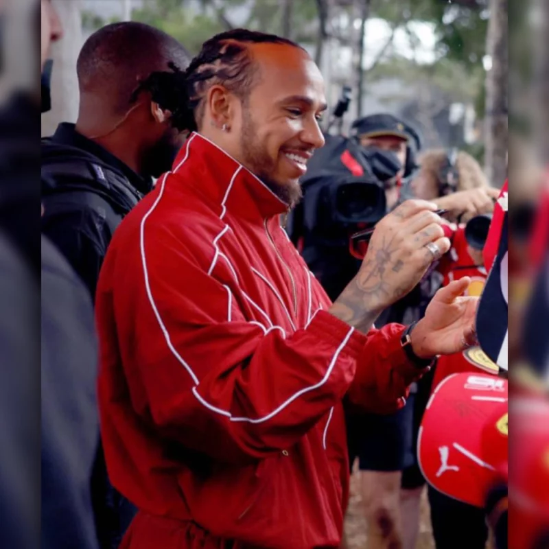 F1 Grand Prix Of Australia Lewis Hamilton Red Tracksuit