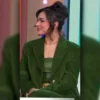 Good Morning America Paulina ChaÌvez 2025 Green Belted Corduroy Blazer