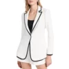 Great Celebrity Bake Off S08 Caroline Waldegrave White & Black Trim Blazer