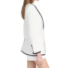 Great Celebrity Bake Off S08 CarolineWaldegrave White & Black Trim Blazer